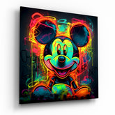 Neon Mickey Glass Wall Art|| Designer's Collection.
